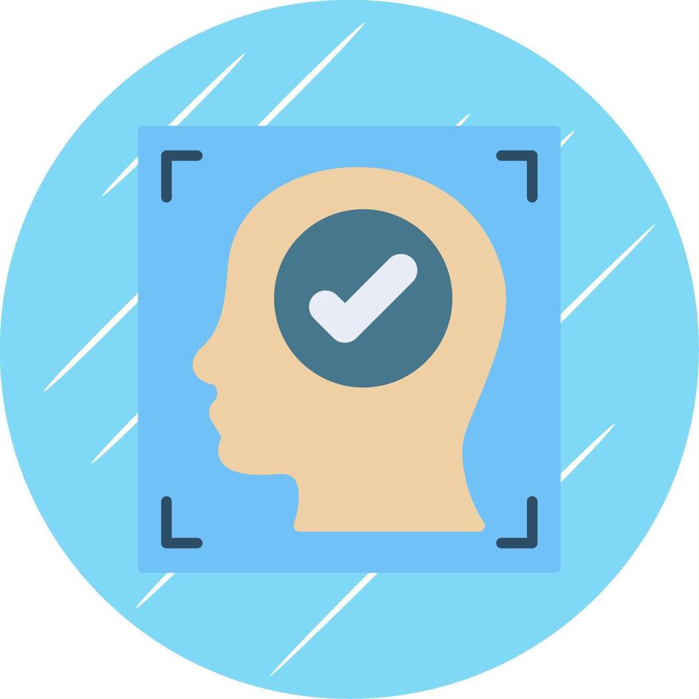 Face Recognition Flat Circle Icon Design vector