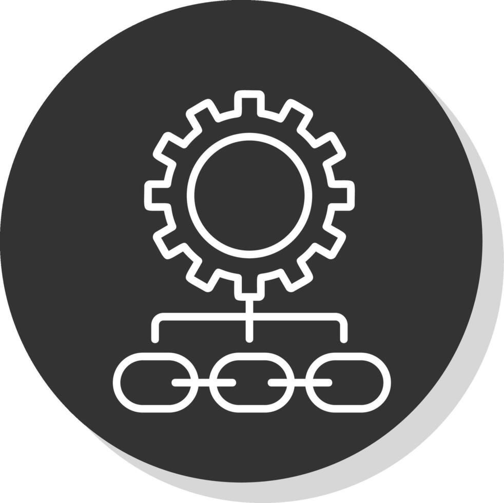 Supply Chain Management Line Shadow Circle Icon Design vector