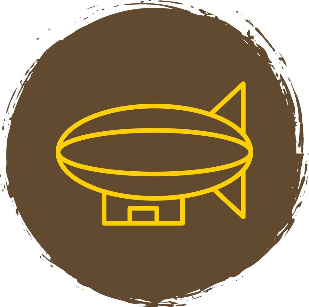 Blimp Line Circle Sticker Icon vector