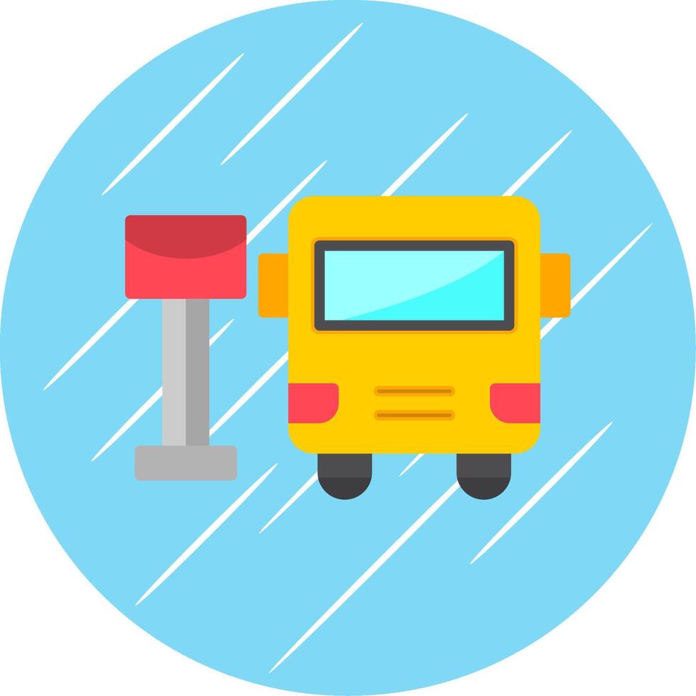 Bus Station Flat Circle Icon Design vector