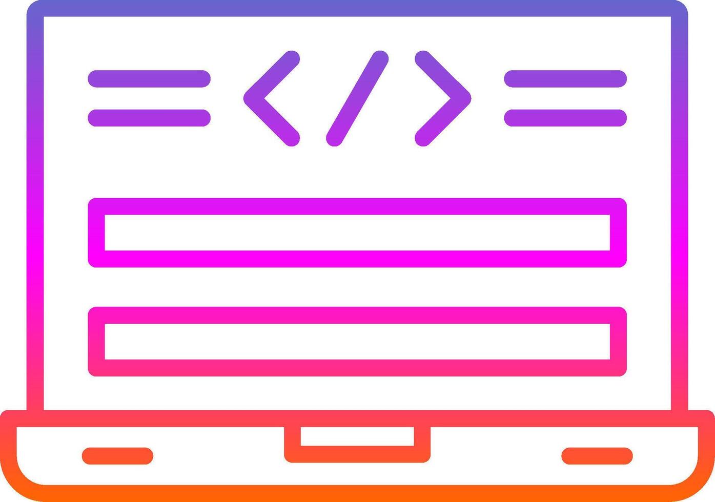 Html Code Line Gradient Icon Design vector