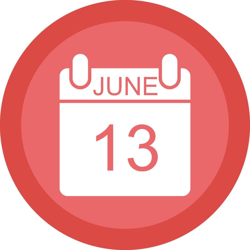 June Glyph Due Circle Icon Design vector