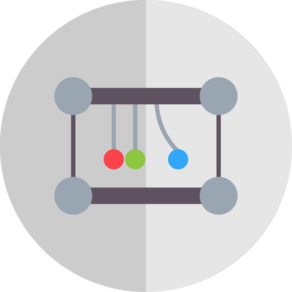Newtons Cradle Flat Scale Icon Design vector