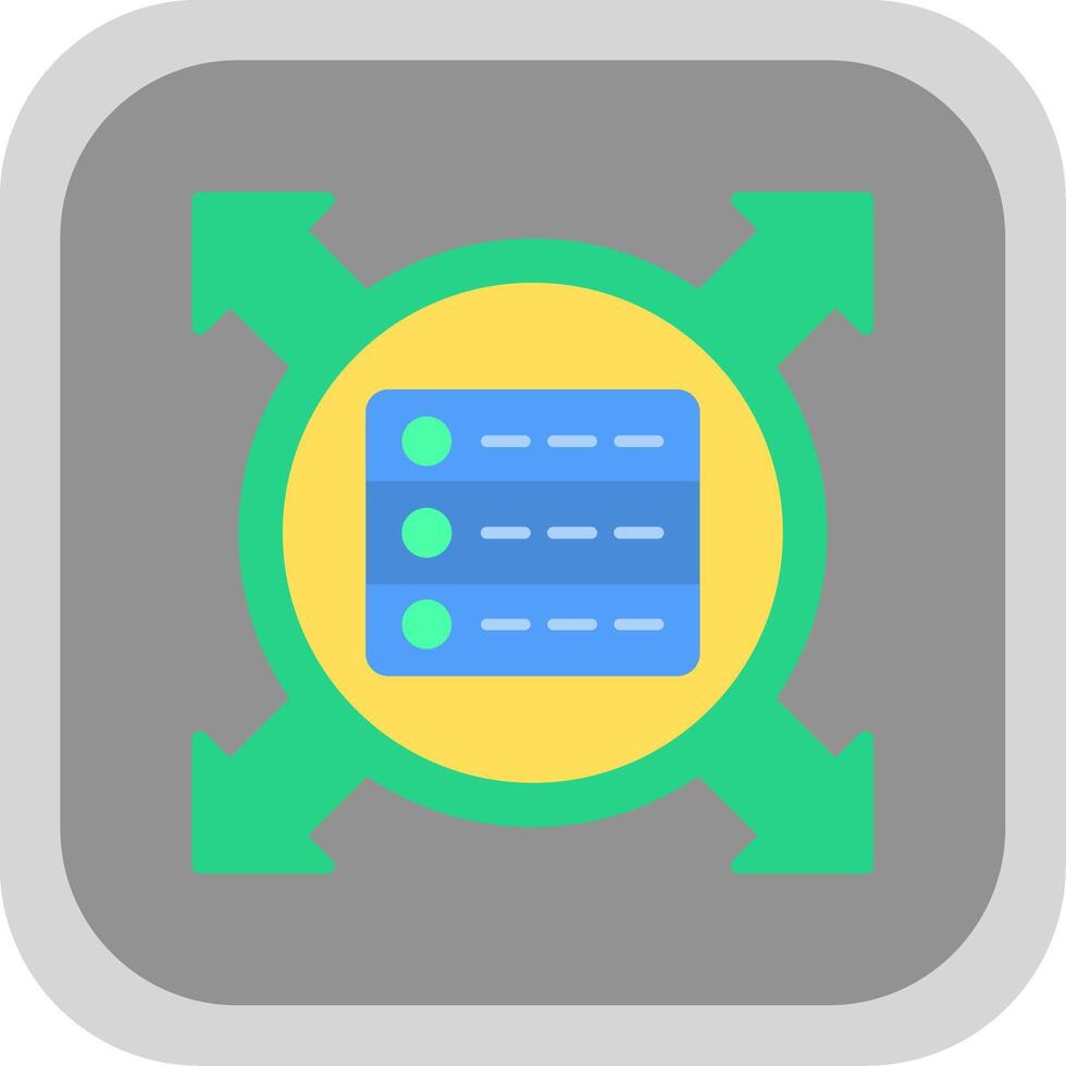 Data Driven Flat round corner Icon Design vector