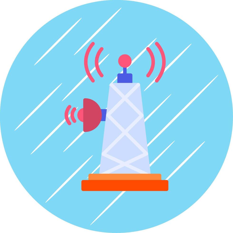 Signal Tower Flat Circle Icon Design vector