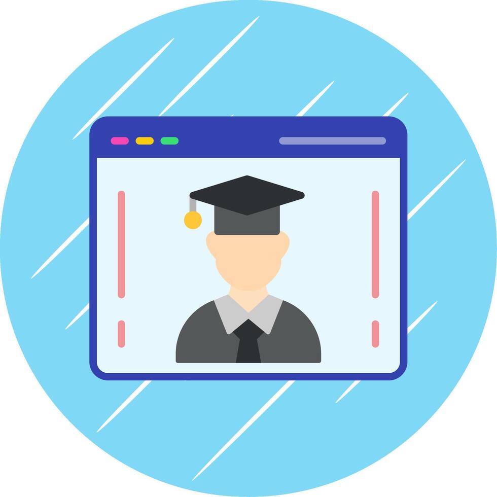 Student Flat Circle Icon Design vector