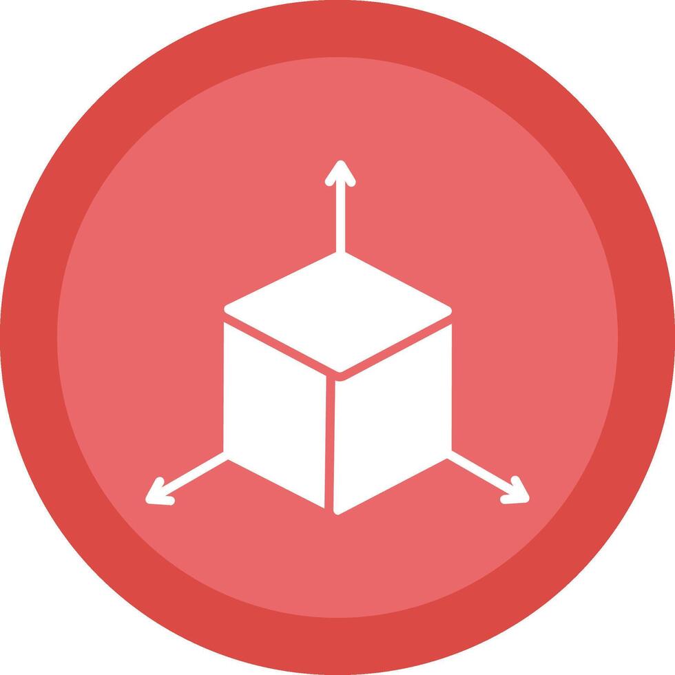 3D Modeling Glyph Due Circle Icon Design vector