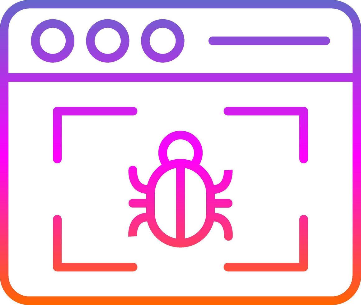 Browser Line Gradient Icon Design vector