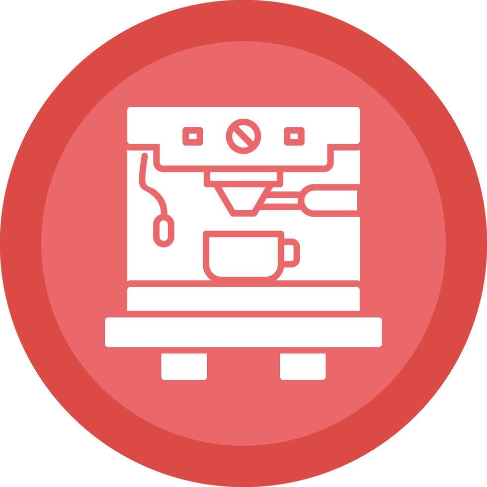Coffee Machine Line Shadow Circle Icon Design vector