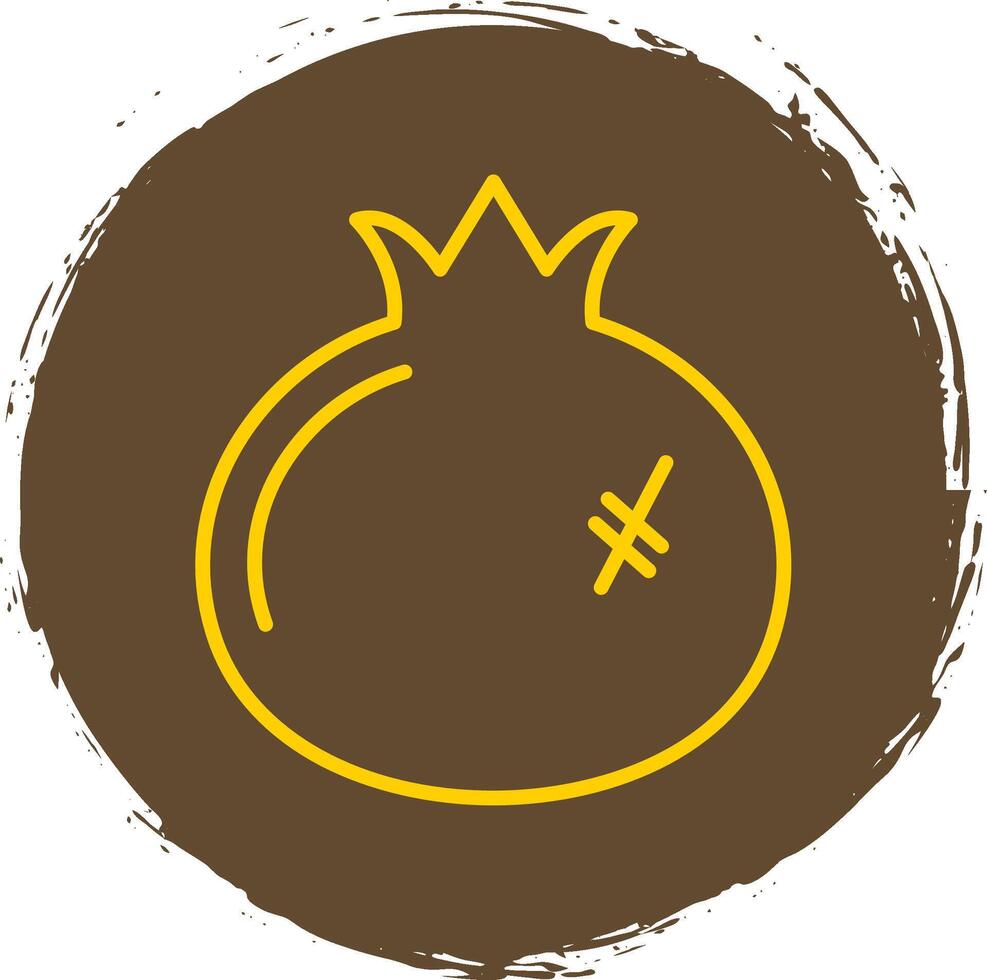 Pomegranate Line Circle Sticker Icon vector