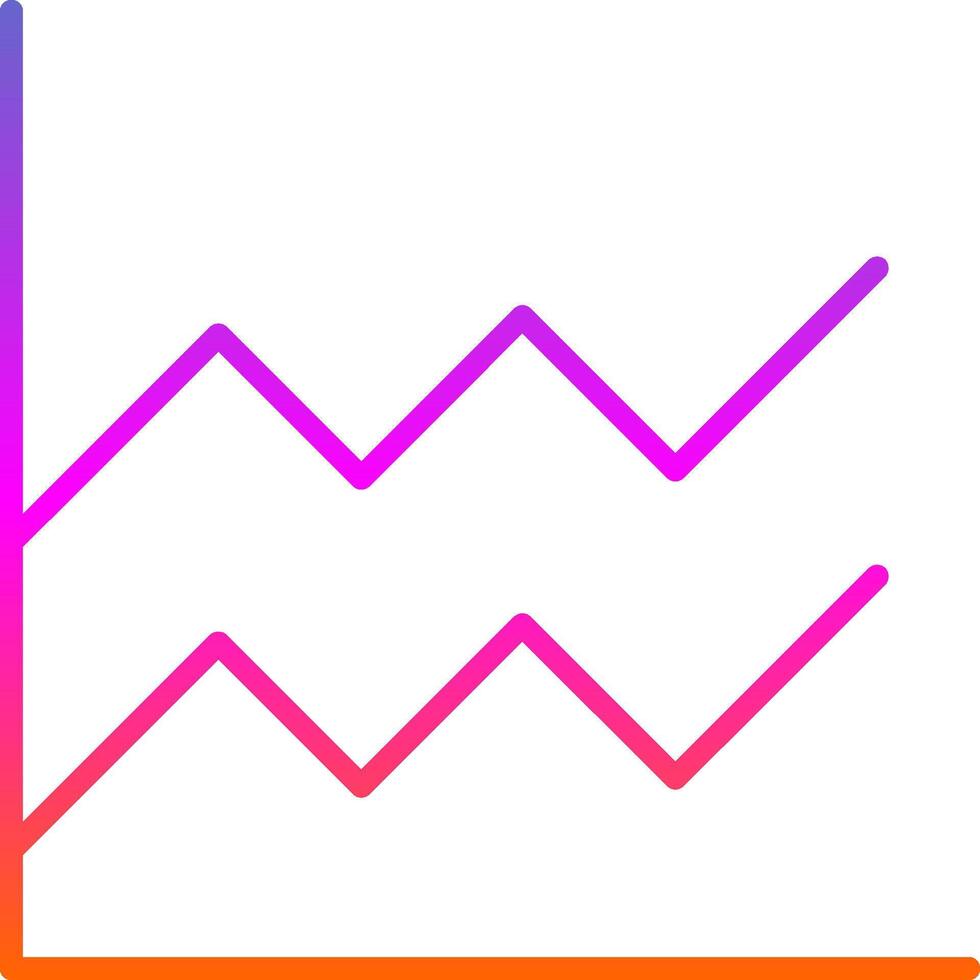 Area Graph Line Gradient Icon Design vector