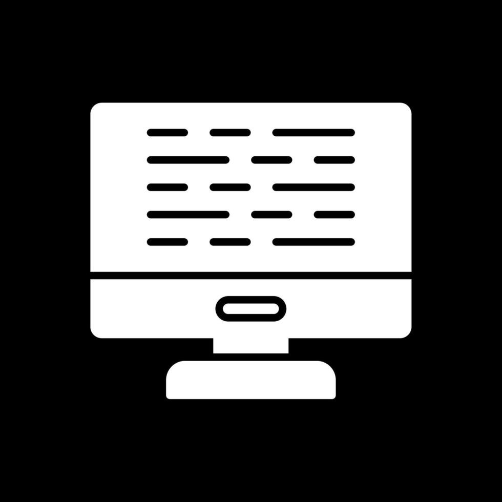 Computer Glyph Inverted Icon Design vector