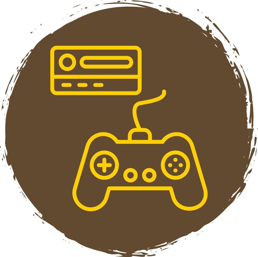 Gaming Console Line Circle Sticker Icon vector