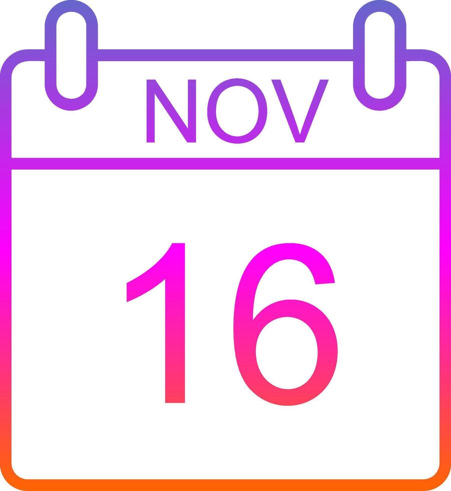 November Line Gradient Icon Design vector