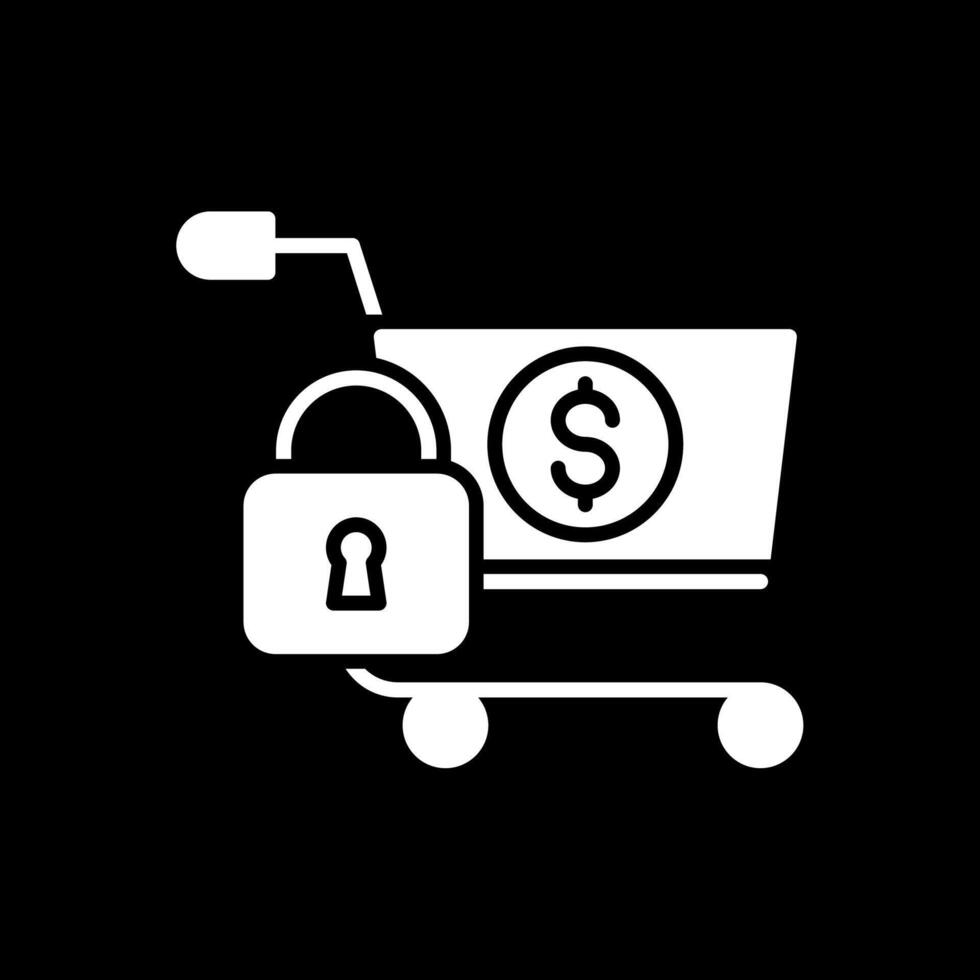 Secure OnLine Circle Multi Circle Shopping Glyph Inverted Icon Design vector