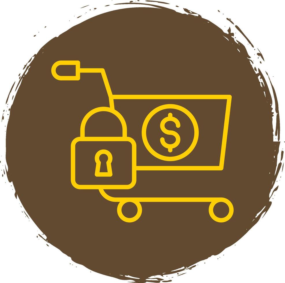 Secure OnLine Circle Sticker Shopping Line Circle Sticker Icon vector