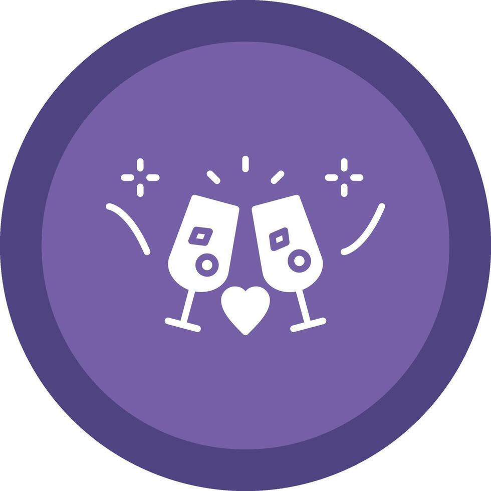 Brindis Glyph Due Circle Icon Design vector