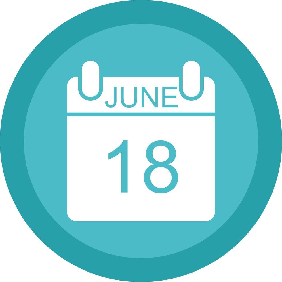 June Glyph Due Circle Icon Design vector