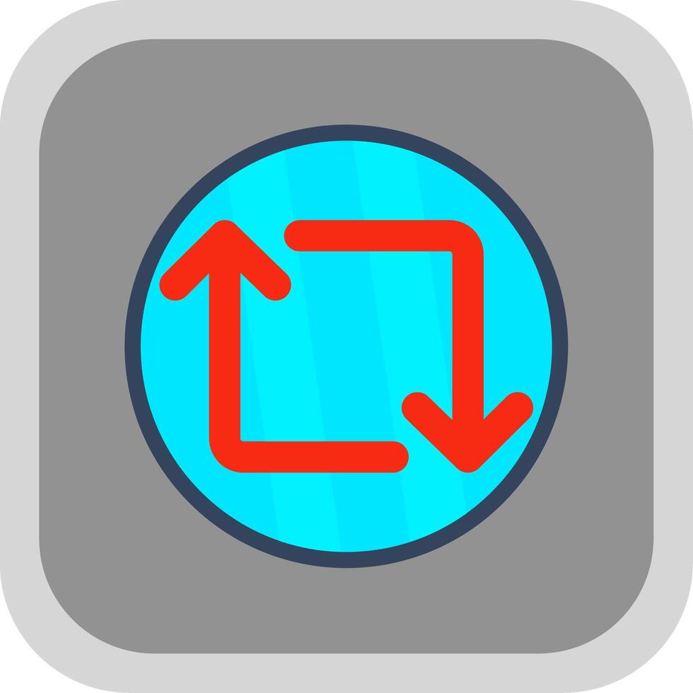 Loop Flat round corner Icon Design vector