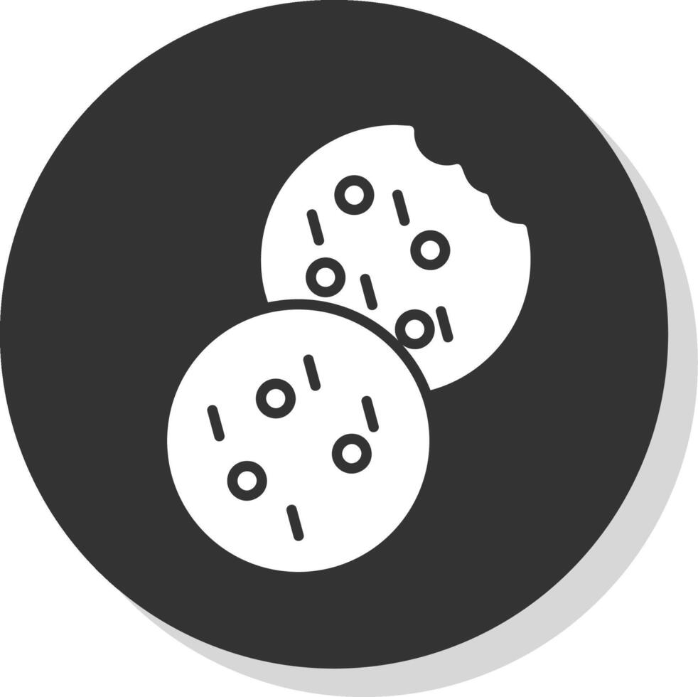 Cookie Glyph Shadow Circle Icon Design vector