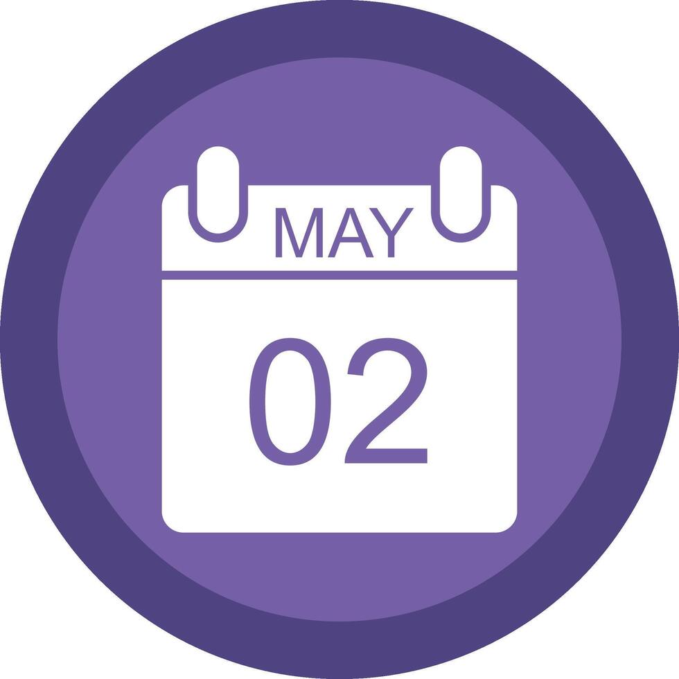 May Glyph Due Circle Icon Design vector