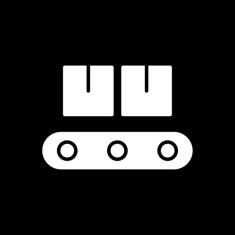 Conveyor Belt Glyph Inverted Icon Design vector