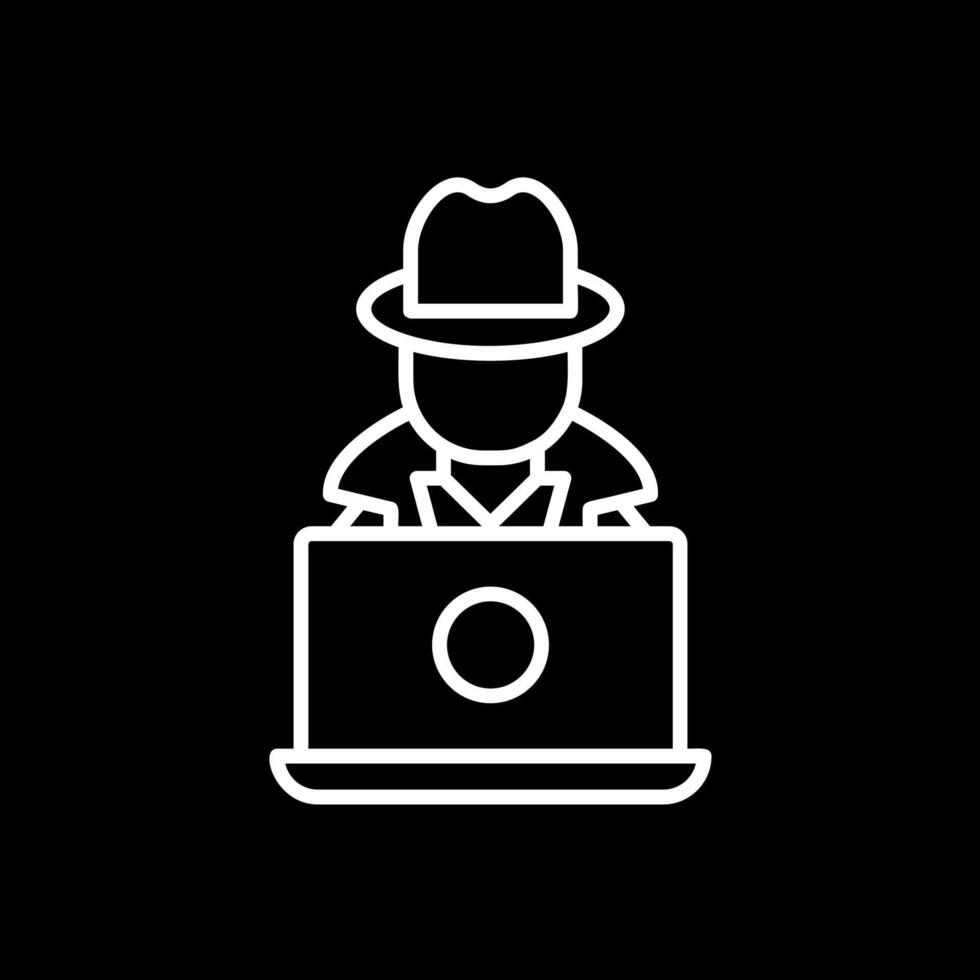 Hacker Line Inverted Icon Design vector