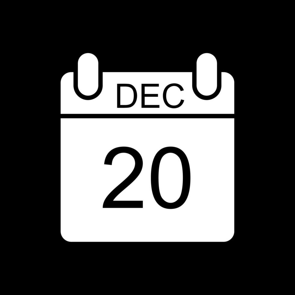 December Glyph Inverted Icon Design vector