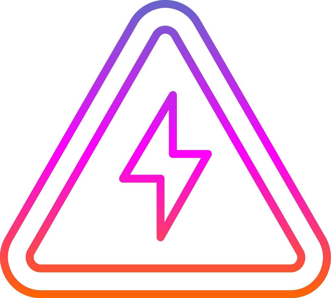 Electrical Danger Sign Line Gradient Icon Design vector