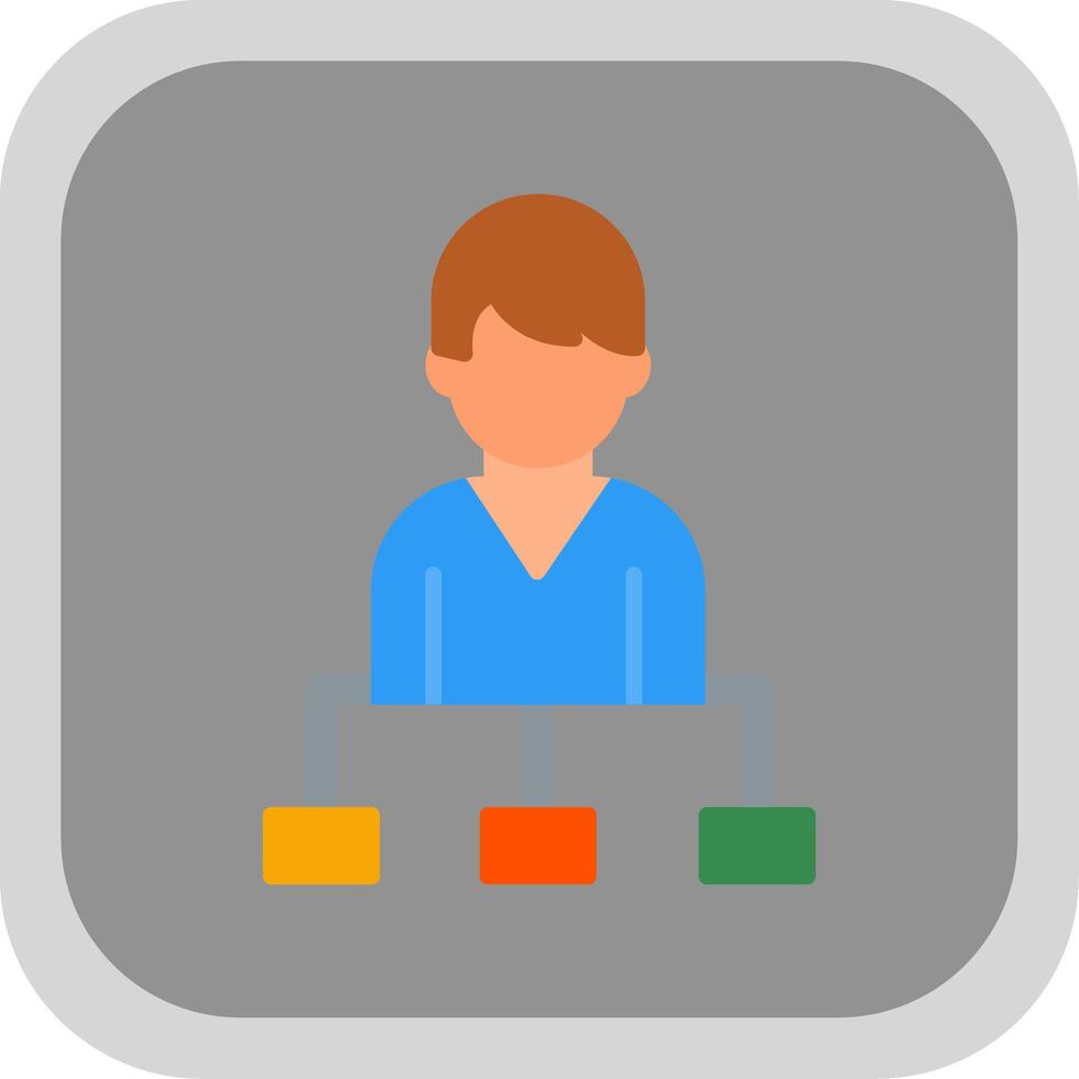 Hierarchy Flat round corner Icon Design vector