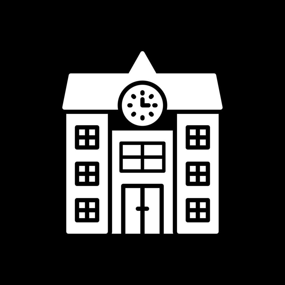 Univeristy Glyph Inverted Icon Design vector