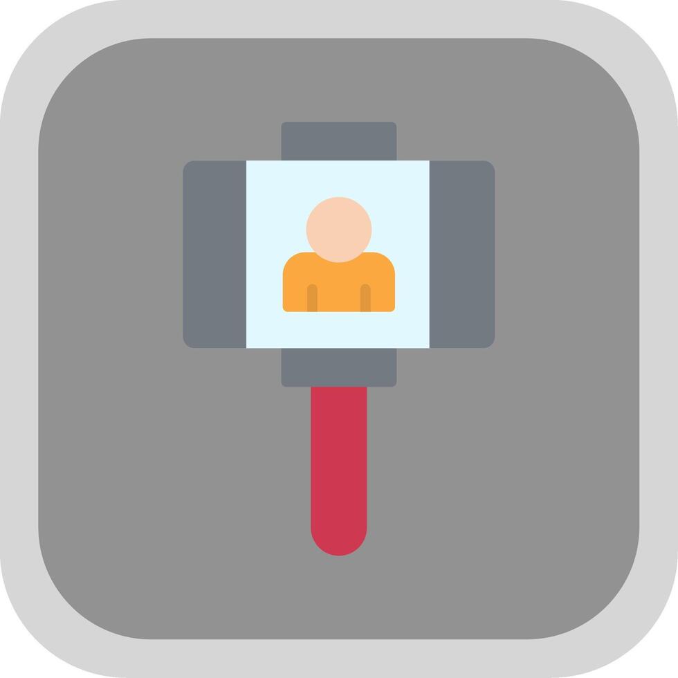 Vlogger Flat round corner Icon Design vector
