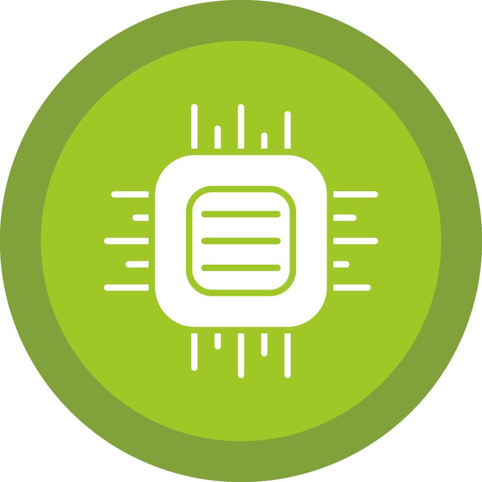Cpu Glyph Due Circle Icon Design vector