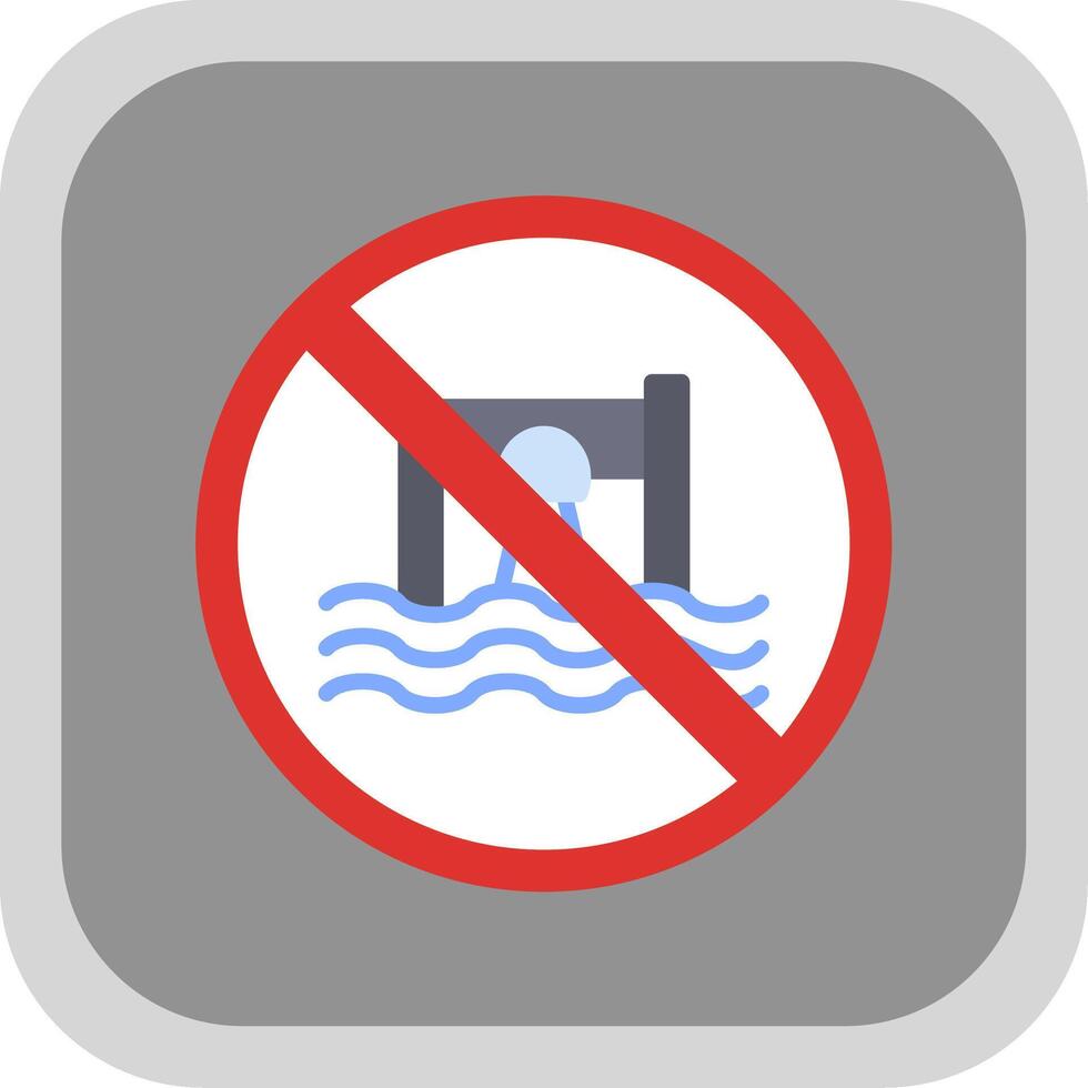 Prohibited Sign Flat round corner Icon Design vector