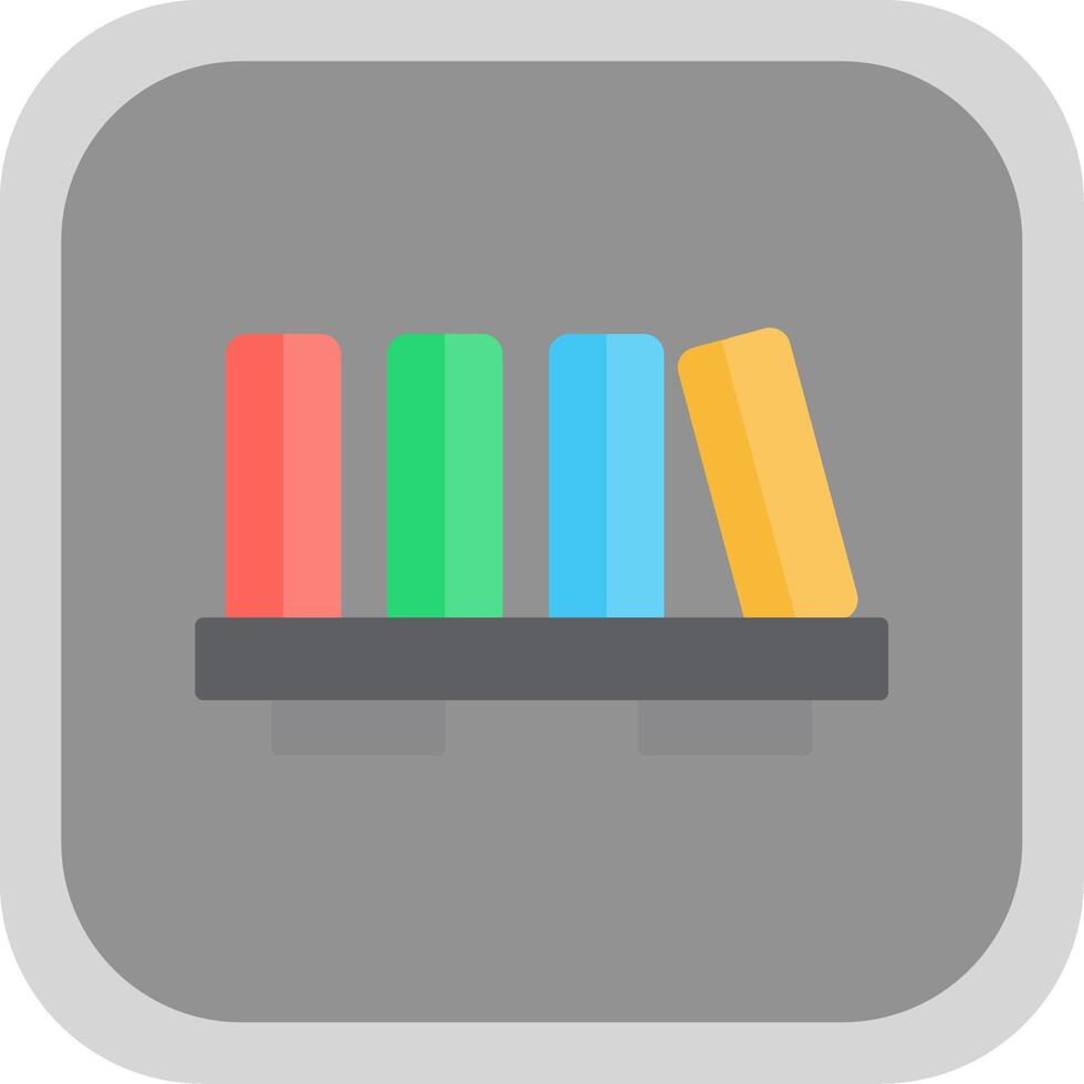 Book Shelf Flat round corner Icon Design vector