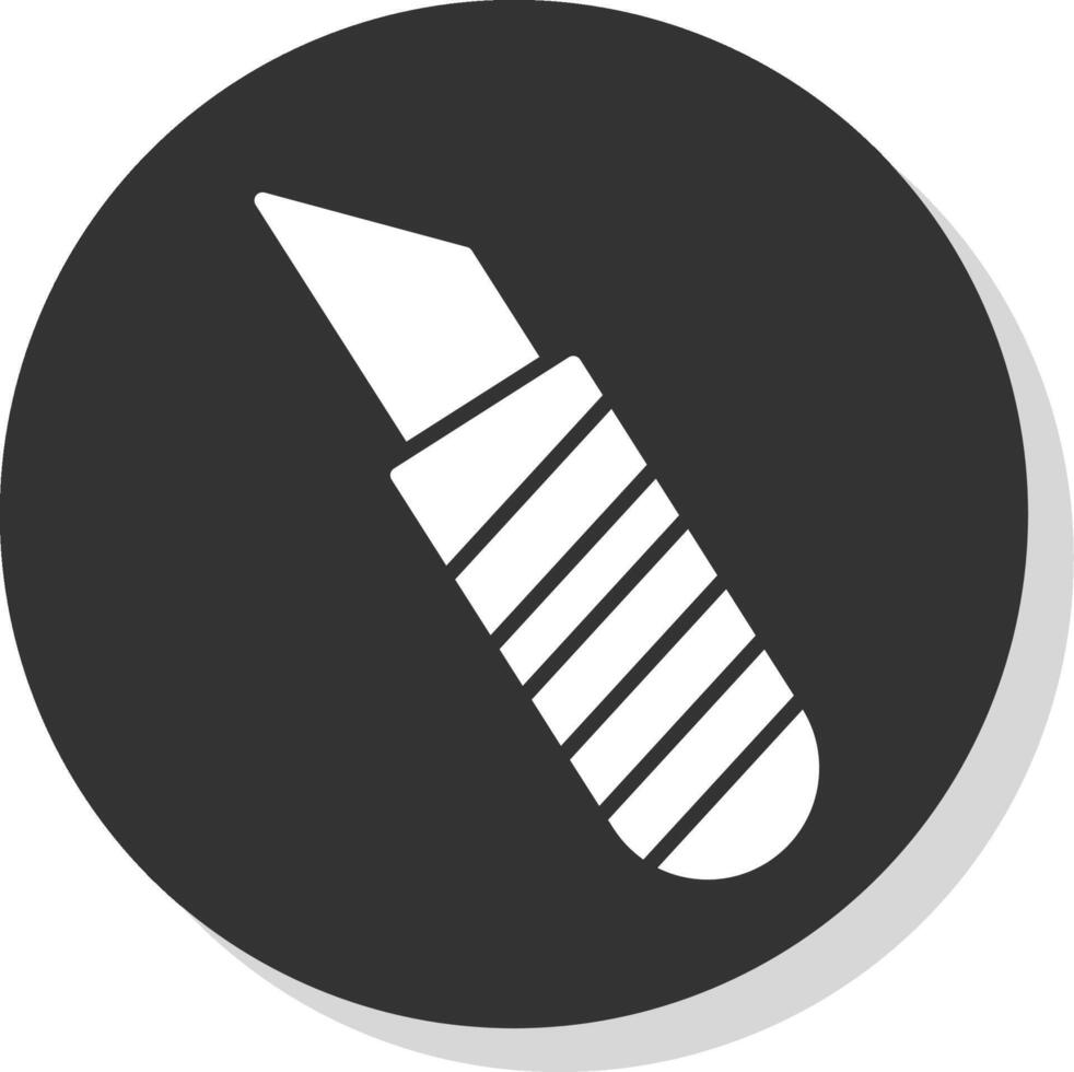 Cutting Knife Glyph Shadow Circle Icon Design vector