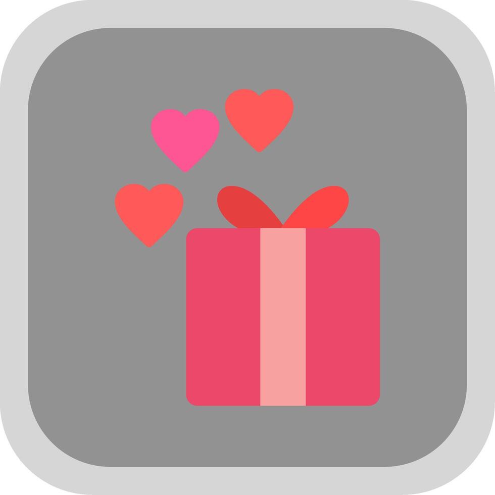 Gift Box Flat round corner Icon Design vector