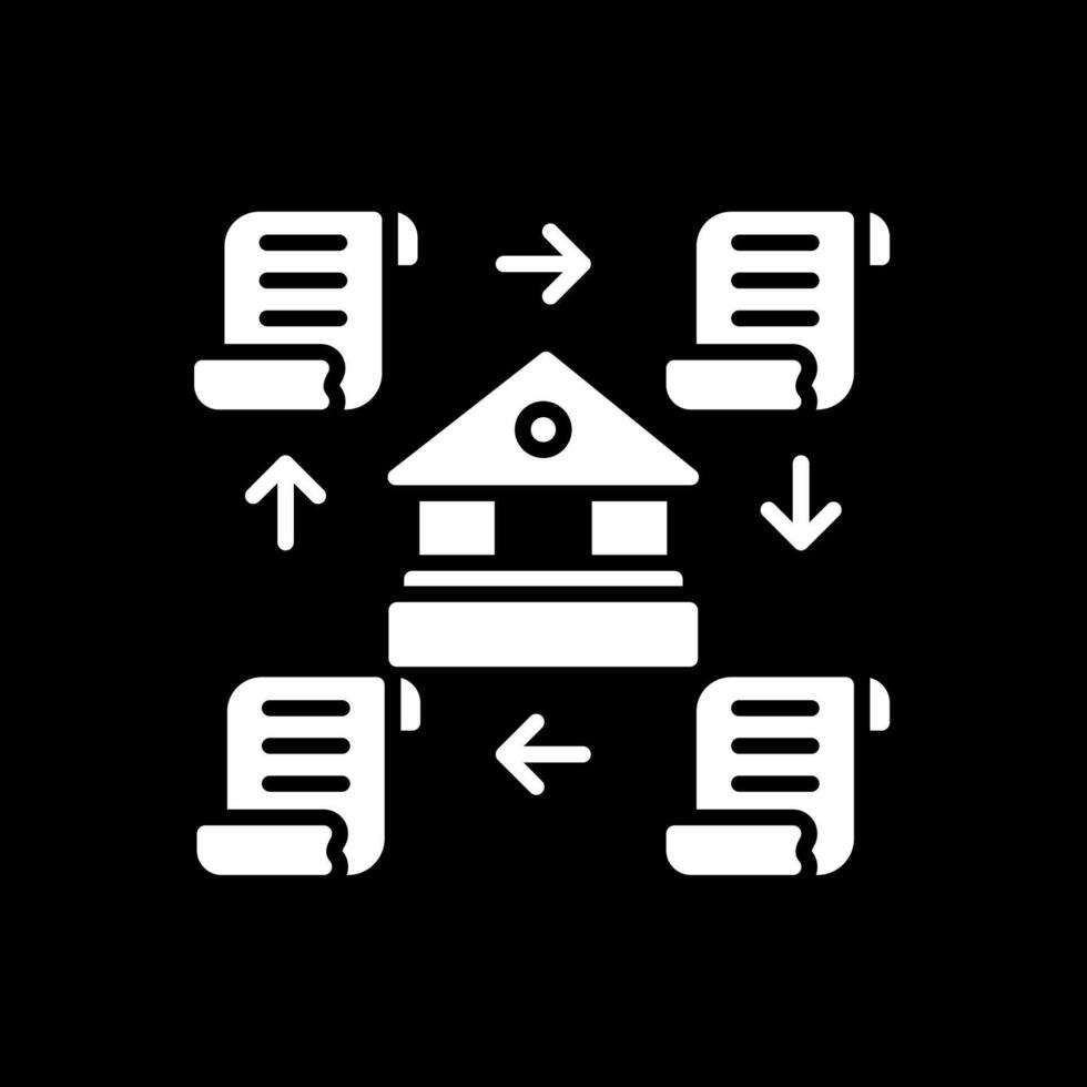 Distributed Ledger Glyph Inverted Icon Design vector