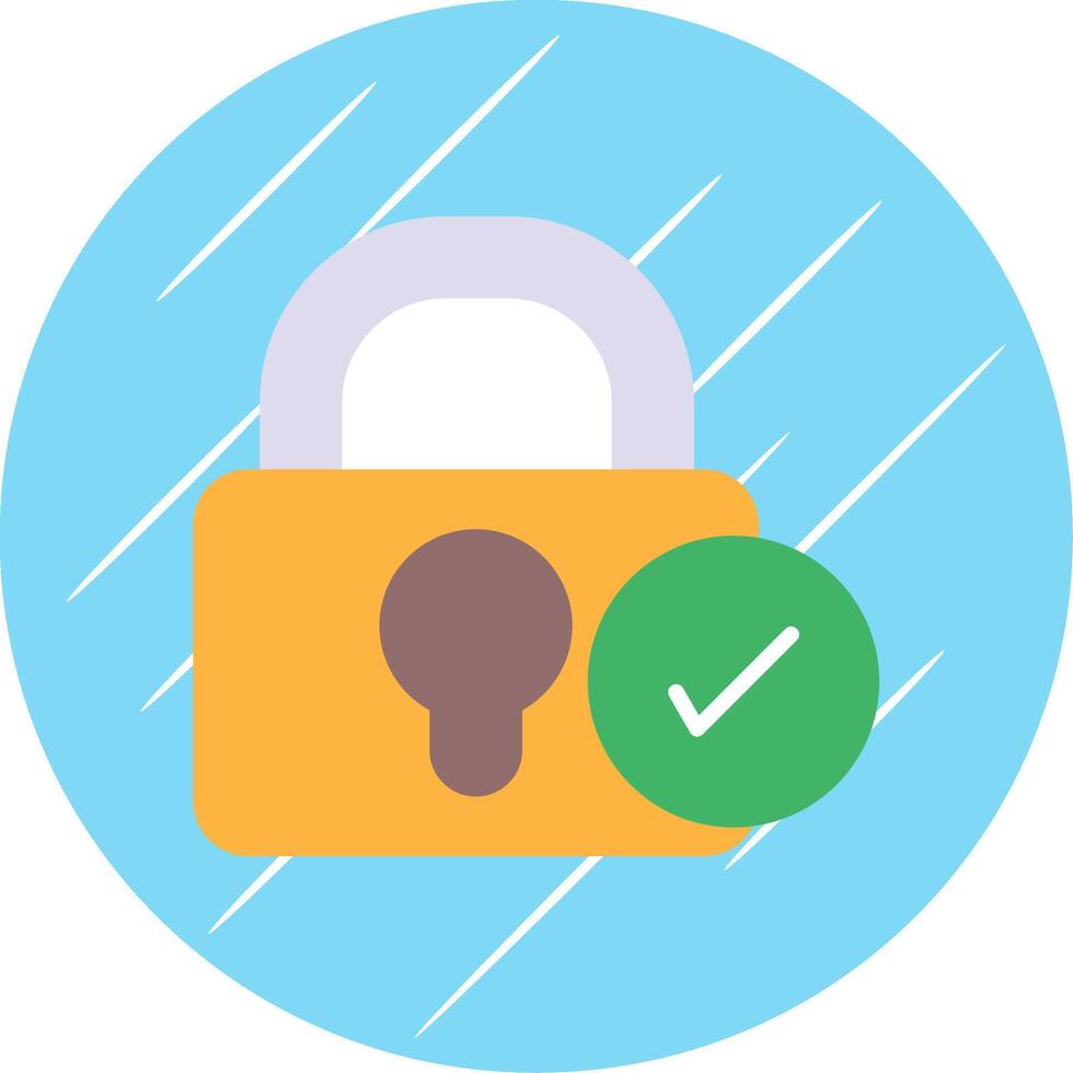 Password Flat Circle Icon Design vector