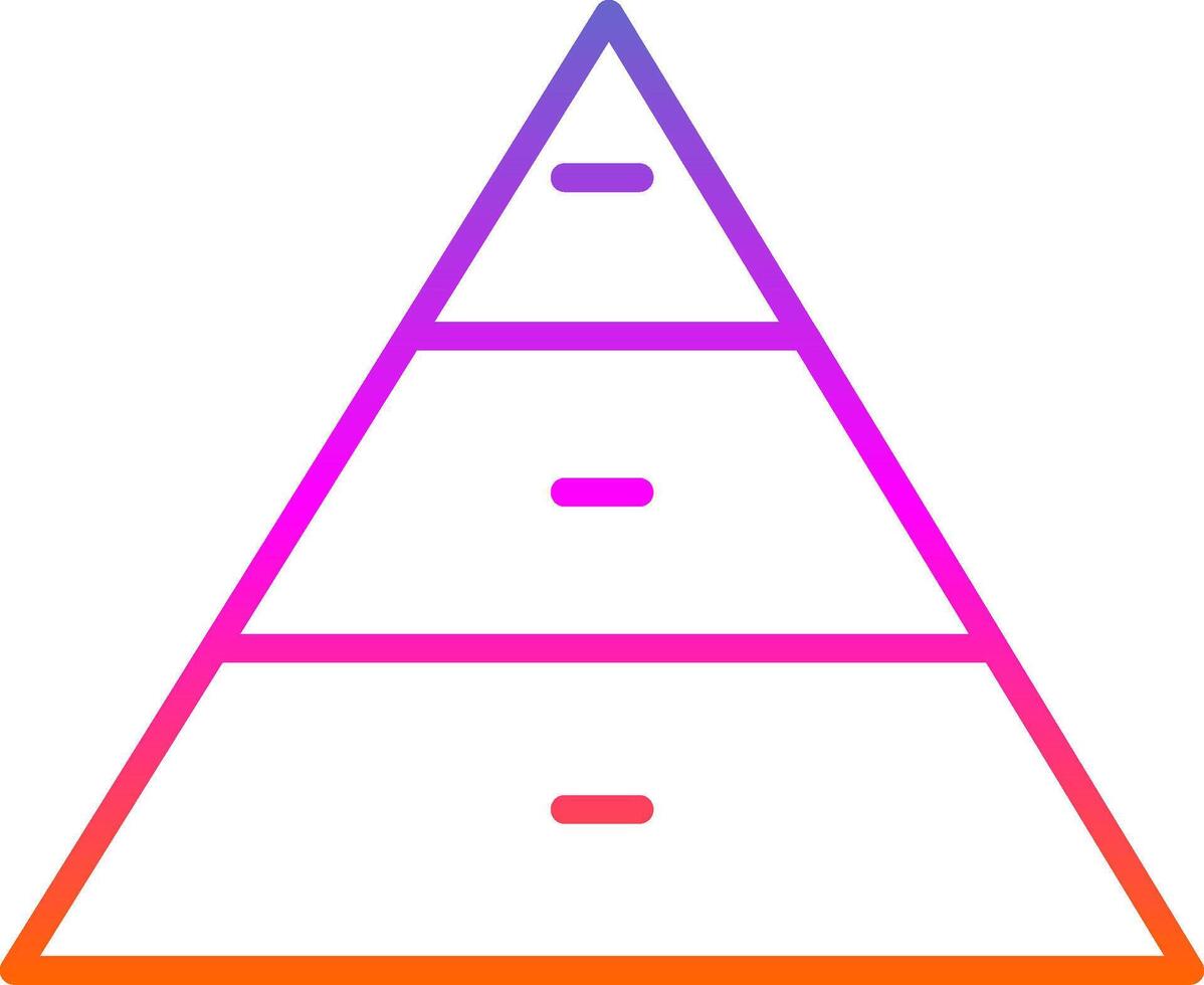 Pyramid Charts Line Gradient Icon Design vector