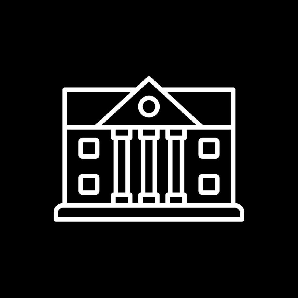 Bank Line Inverted Icon Design vector