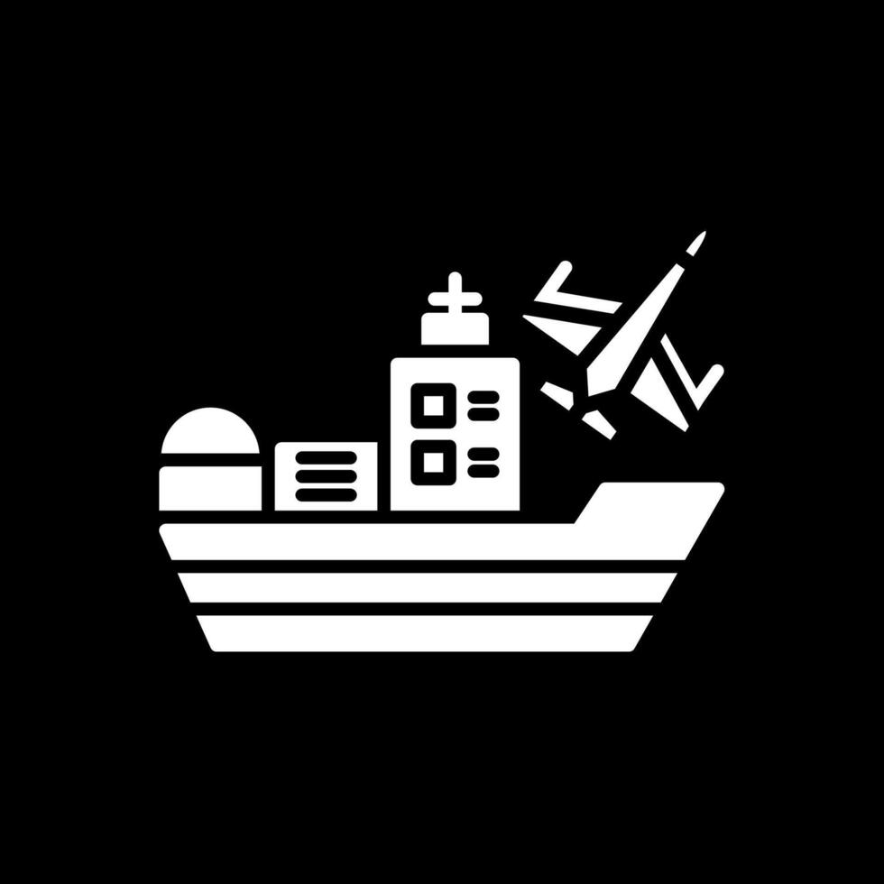 Ship Glyph Inverted Icon Design vector