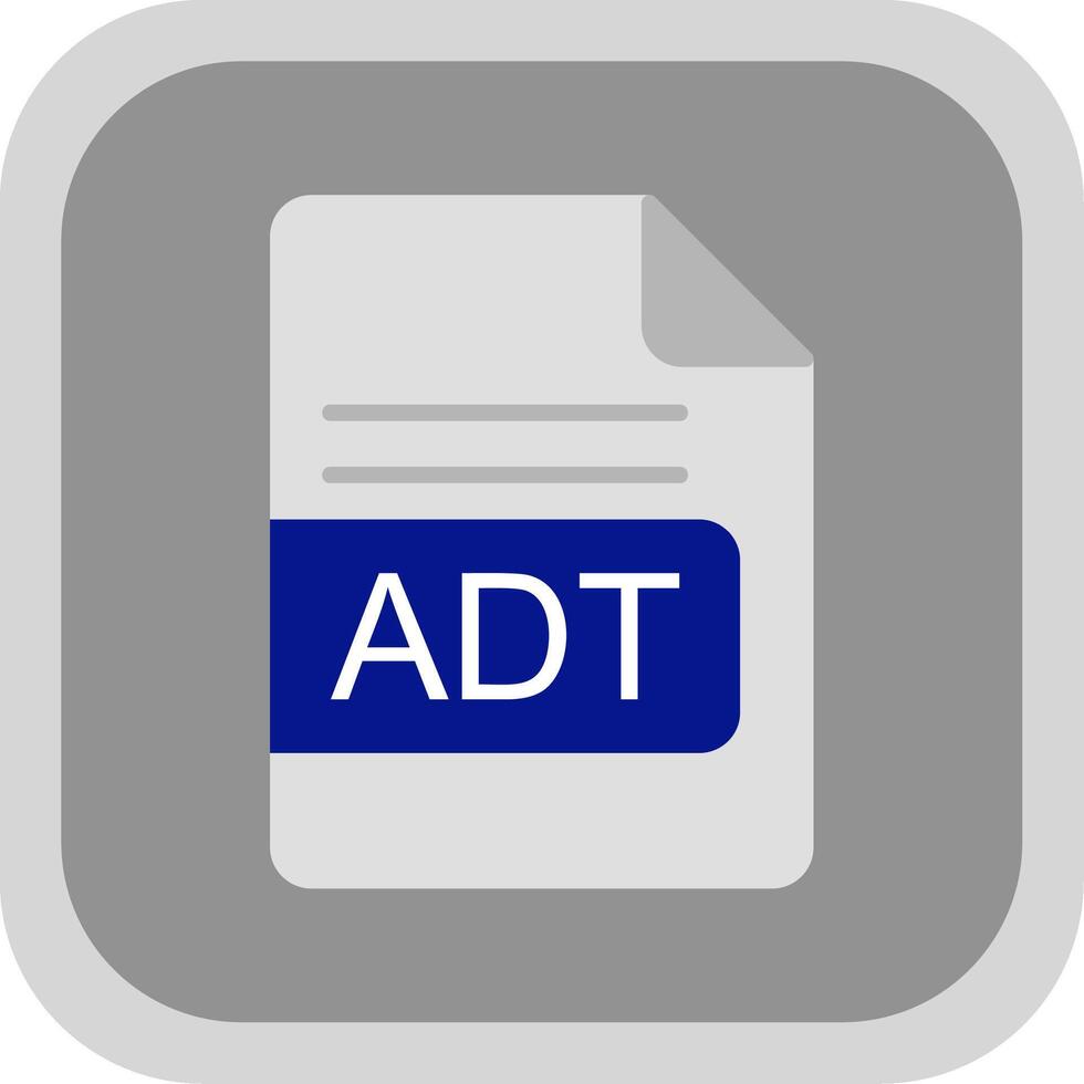 ADT File Format Flat round corner Icon Design vector