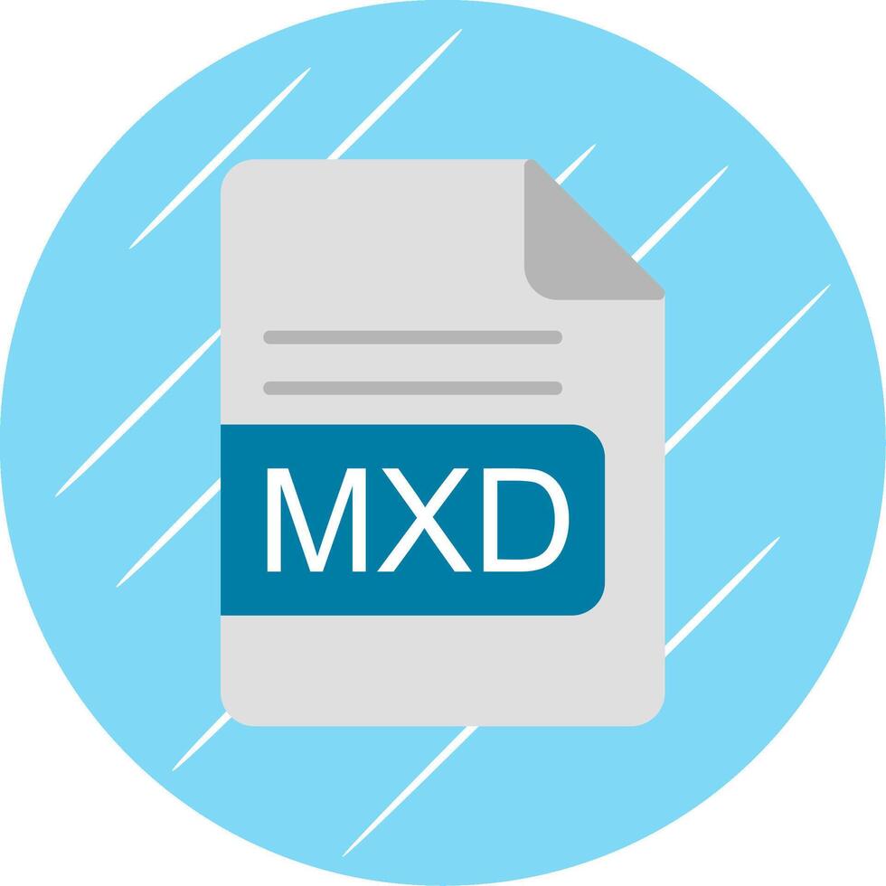 MXD File Format Flat Circle Icon Design vector