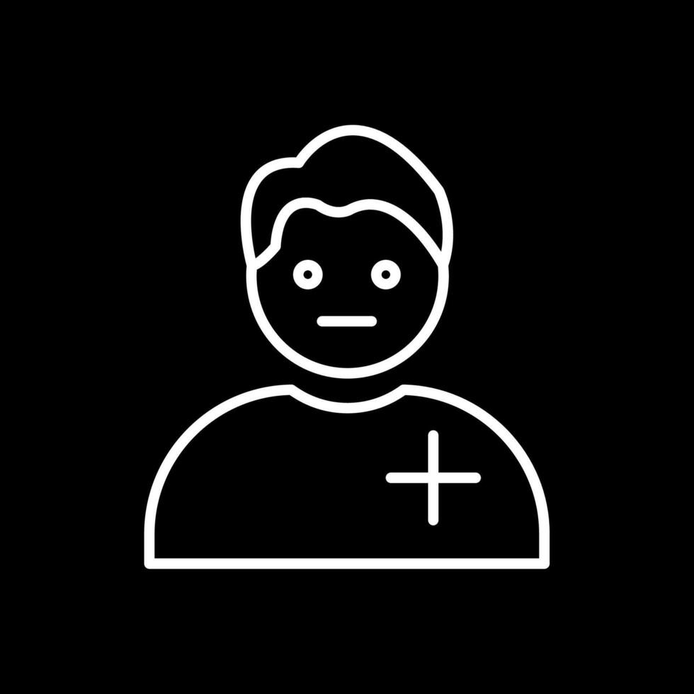 Boy Patient Line Inverted Icon Design vector