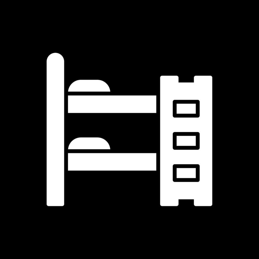 Bunk Bed Glyph Inverted Icon Design vector