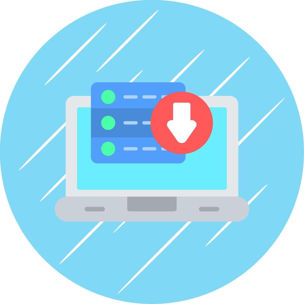 Downloading Data Flat Circle Icon Design vector