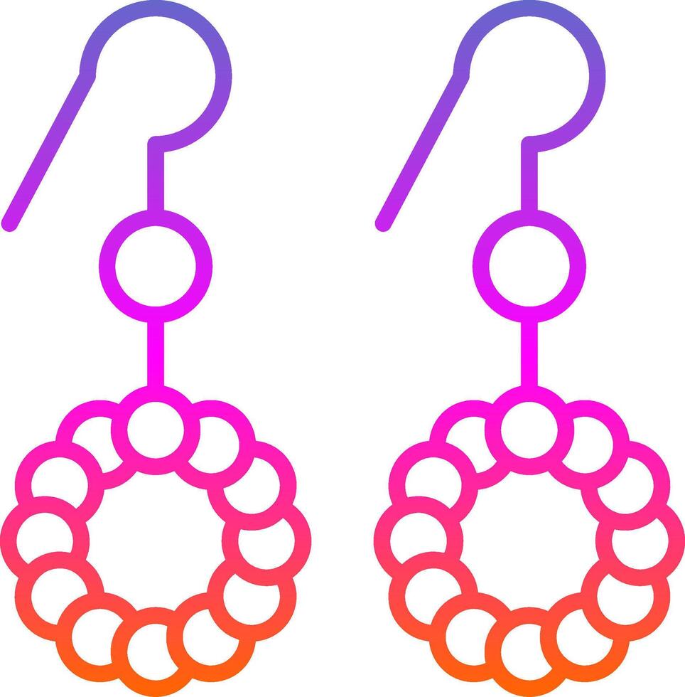 Earrings Line Gradient Icon Design vector