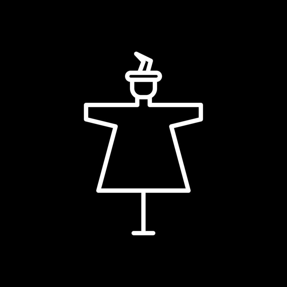 Scarecrow Line Inverted Icon Design vector