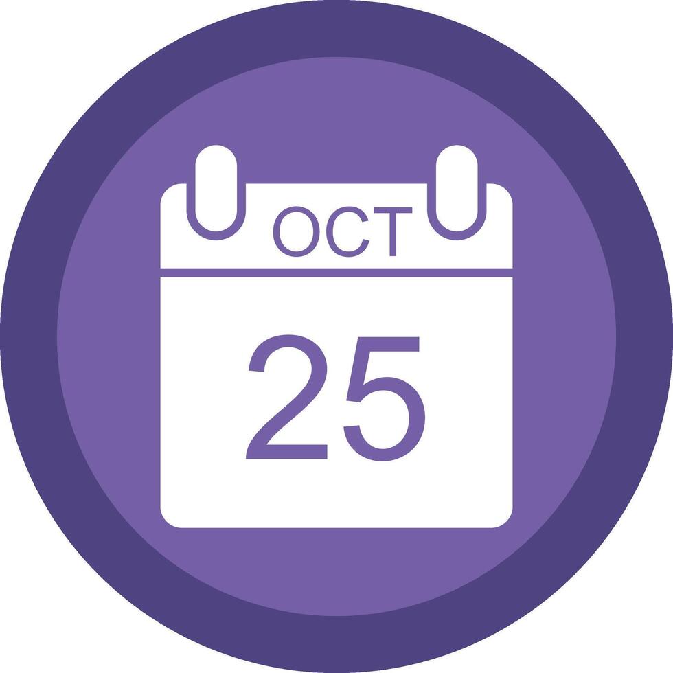 October Glyph Due Circle Icon Design vector